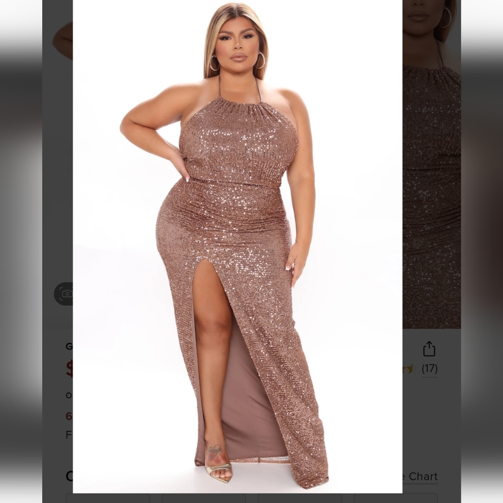 Fashion Nova Golden Hour Sequin Maxi Dress ***New With Tags*** sz 1X